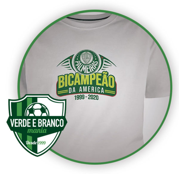 Camiseta Palmeiras Bicampe O Da Am Rica Verde Branco Mania