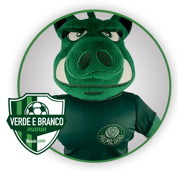 Mascote Palmeiras Porco Gobatto Pelúcia - Verde Branco Mania