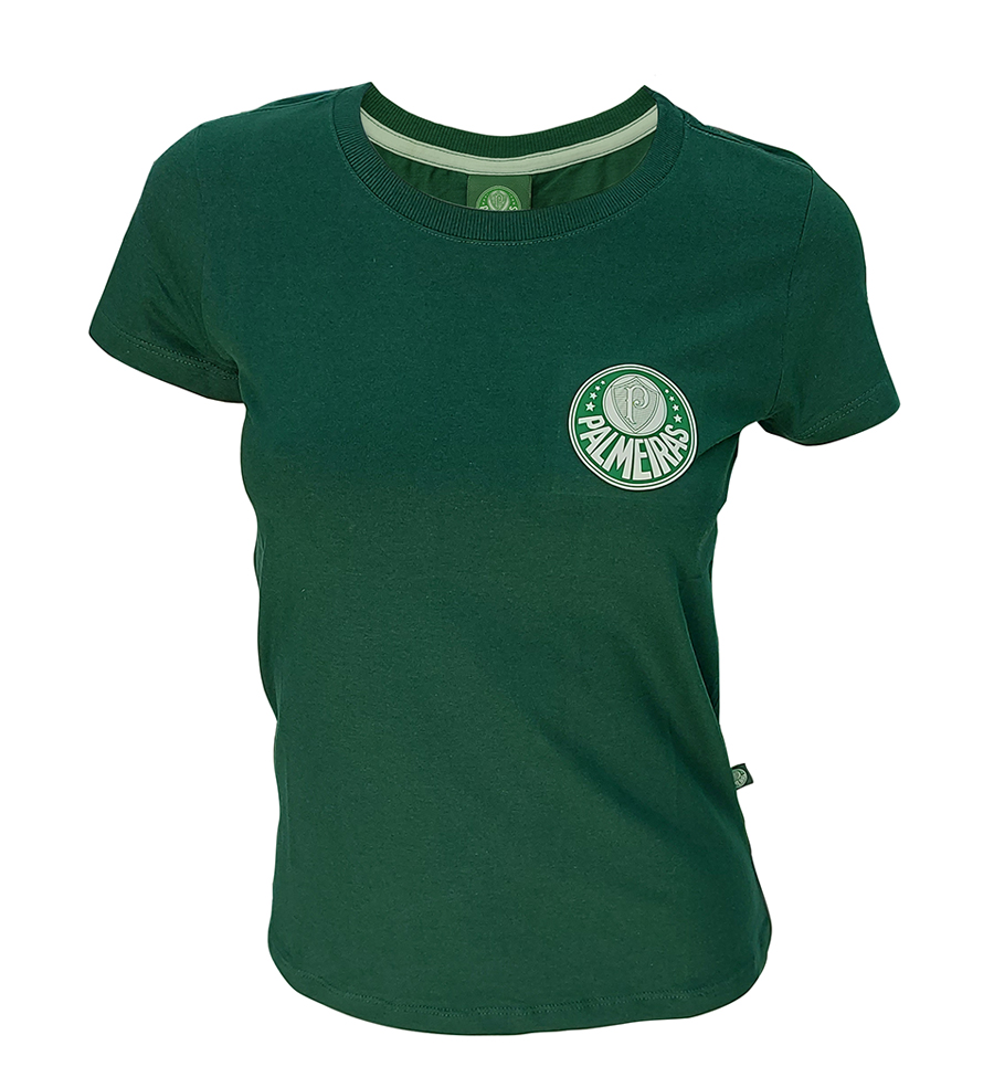 Camiseta Feminina Palmeiras Verde Escudo