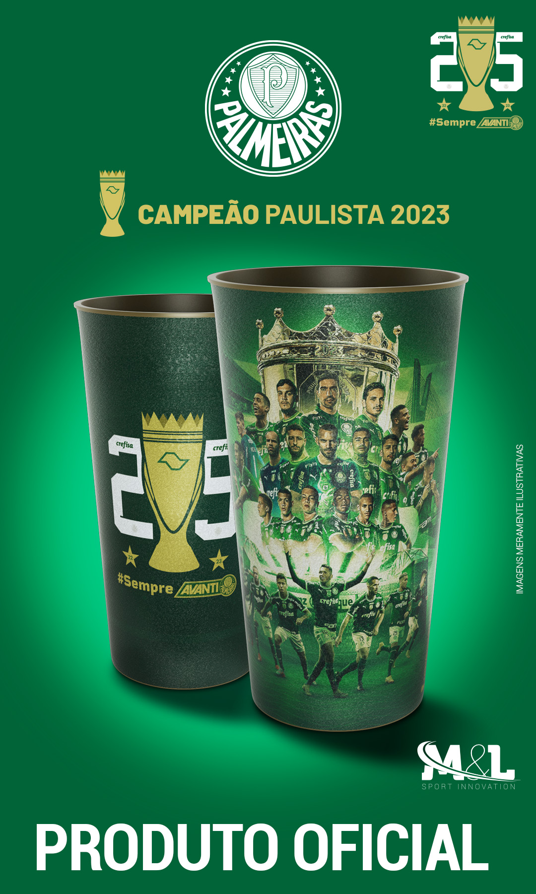 Copo Comemorativo Campeão Paulista 2023